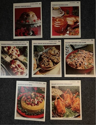 Seven (7) Recipe Cards- Look!! Free Shipping !! Look!!