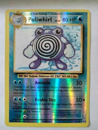 Poliwhirl 24/108 reverse holo pokemon