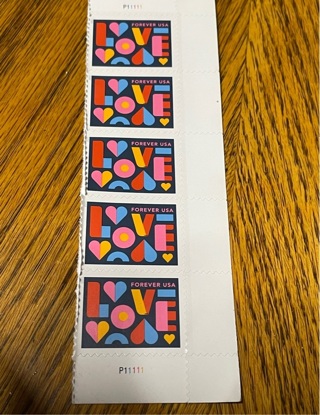 5 LOVE Forever Stamps free shipping 