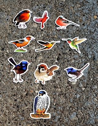 BIRD LARGE WATERPROOF GLOSSY STICKERS STYLE 1 FOR LAPTOP SCRAPBOOK WATER BOTTLE SKATEBOARD