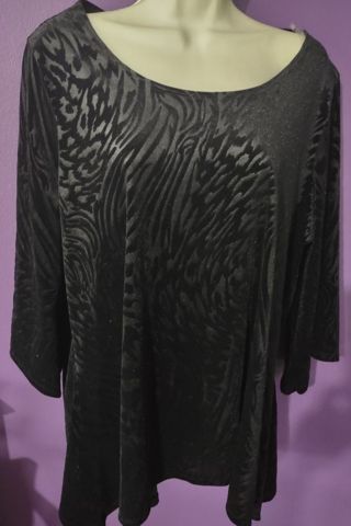 New with tags women's sexy black shimmer dress shirt/ blouse size 1X
