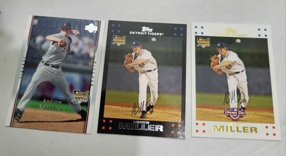 2007 Andrew Miller rookie cards Detroit Tigers