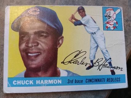 1955 TOPPS CHUCK HARMON CINCINNATI RED LEFS BASEBALL CARD# 82