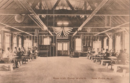 Vintage Unused Postcard: x: Mess Hall, Camp Wallkin, New Paltz, NY