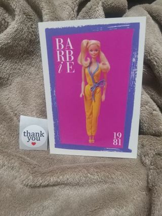 Barbie Card Printed 1990 USA