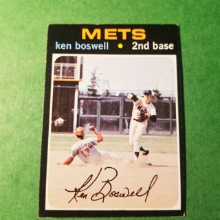 1971 Topps Vintage Baseball Card # 492 - KEN BOSWELL - METS - EXMT/NRMT 