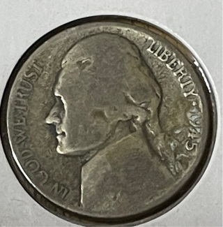 1945 P Silver Jefferson War Nickel 35% Silver 