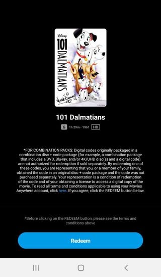 MA HD Digital Code For "101 Dalmatians"