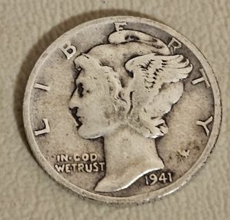1941 S Mercury Silver Dime