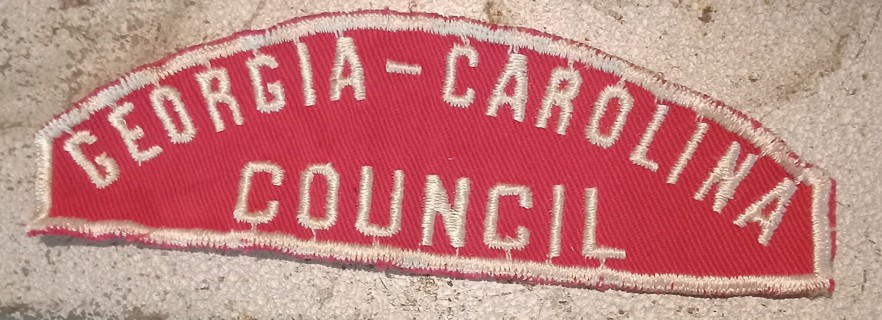 Georgia Carolina Council boy scout scouts bsa red and white csp Council shoulder patch strip