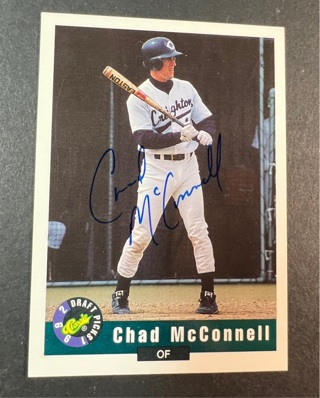 Philadelphia Phillies CHAD McCONNELL on card autograph 1992 Classic Games