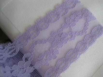 Lavender lace, flexi-lace, hem facing, vintage NIP, sewing supply