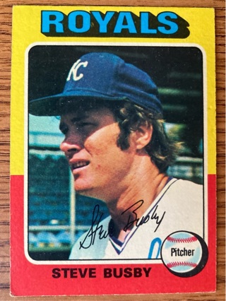 1975 Topps Steve Busby baseball card 