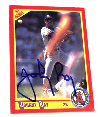 1990 Score Johnny Ray Signed Baseball Card Autographed AUTO #293