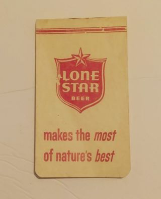1966 Lone Star Beer Pocket Calendar And Pad