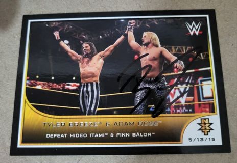 WWE NXT Tyler Breeze Autographed Card