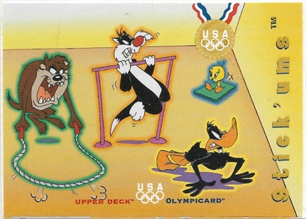 1996 Looney Tunes OlympiCards Gold Medal Stick 'Ums #54 Taz and Friends