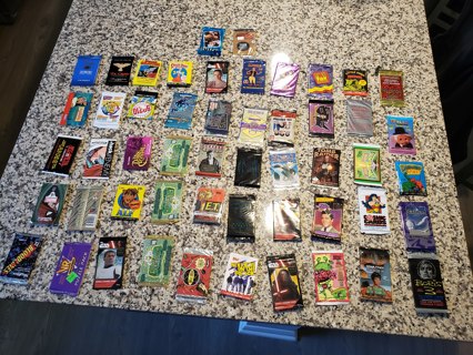 Lot of 50 Vintage Non Sports Sealed Trading Card Packs, 393 Total Cards 