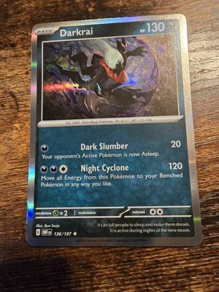 Pokemon Darkrai 136/197 holo rare card