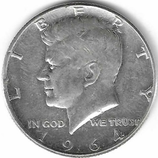 1964 Kennedy Half Dollar 90% Silver U.S. 50 Cent Coin