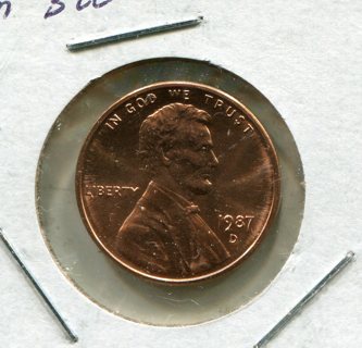 1987 D Lincoln Cent-From Mint Set-B.U.