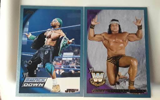 2 card Topps WWE blue inserts /2010