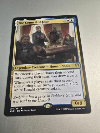 Magic the gathering mtg The council of Four rare card Baldurs Gate