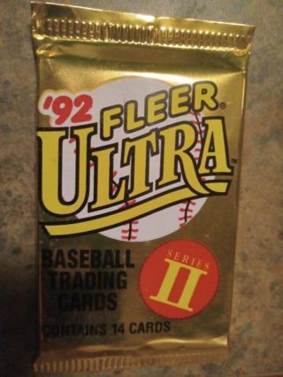 SEALED PACK 1992 FLEER ULTRA SERIES 2 BASEBALL CARDS.