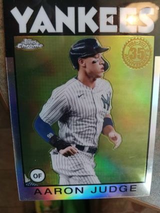 2021 TOPPS CHROME 35TH ANNIVERSARY AARON JUDGE NEW YORK YANKEES BASEBALL CARD# 86BC-1