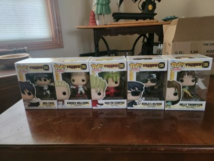 Trigun 5 set Funko Pops!