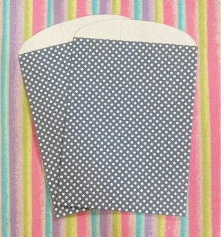 White and blue dot mini craft sacks 