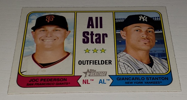2023 ⚾ Topps Heritage Baseball All Star Outfielder Giancarlo Stanton Joc Pederson # 337 ⚾ 
