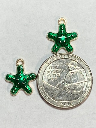 GREEN CHARMS~#31~SET OF 2 CHARMS~FREE SHIPPING!