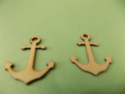 Set of 2 wooden boat anchor shapes for crafts 1 1/2 inch # 1