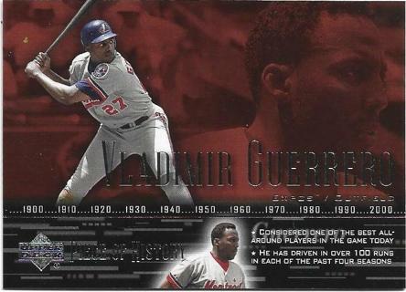 2002 UPPER DECK VLADIMIR GUERRERO PIECE OF HISTORY CARD