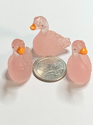 SWANS~#3~LIGHT PINK~SET OF 3 SWANS~GLOW IN THE DARK~FREE SHIPPING!