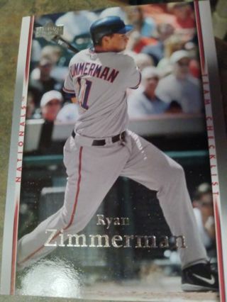 2007 UPPER DECK RYAN ZIMMERMAN WASHINGTON NATIONALS CHECKLIST BASEBALL CARD#500