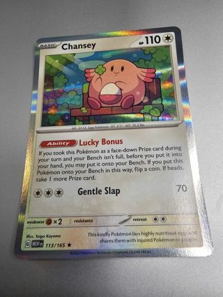 Pokemon Chansey holo rare card 113/165