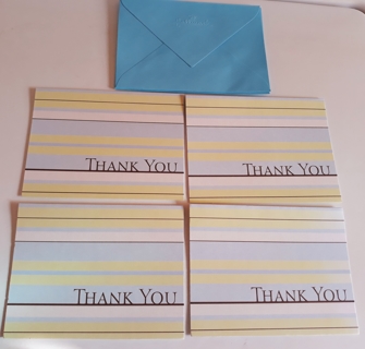 4 Hallmark Thank You Notes (with Envelopes)