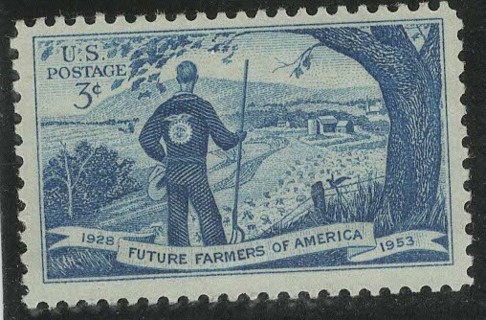 1953, #1024, Future Farmers, USA Stamp