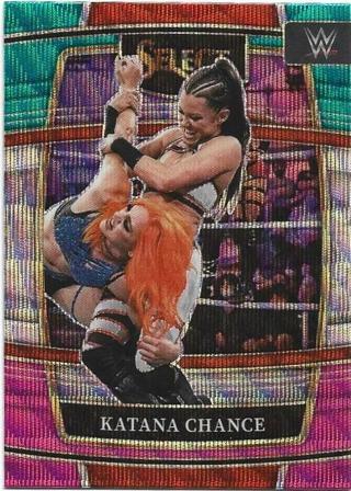 2022 SELECT WWE KATANA CHANCE TRI-COLOR WAVE PRIZM REFRACTOR CARD