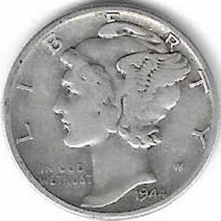 Estate Find 1944 Mercury Dime 90% Silver U.S. 10 Cent Coin