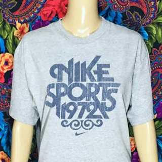Men’s Nike Shirt Athletic Logo MEDIUM Grey FREE SHIPPING