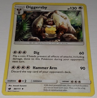 ⚡ Pokemon Card Diggersby 88/111 Uncommon ⚡ 130 HP Crimson Invasion