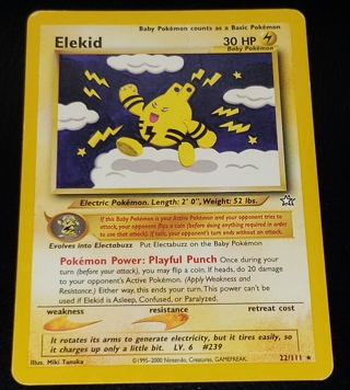 ⚡ Pokemon Card Elekid 22/111 ⚡ 30 HP Vintage Neo Genesis 