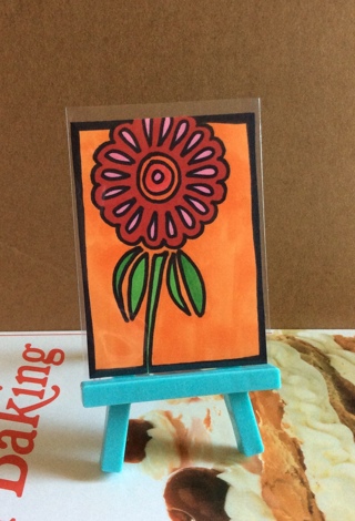 Floral original drawing aceo