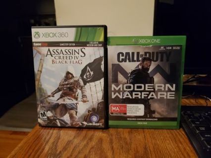 Assassin's Creed 4 Black Flag & Call of Duty Modern Warfare 2019 XBOX