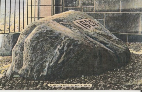 Vintage Unused Postcard: c: Plymouth Rock, Plymouth, MA