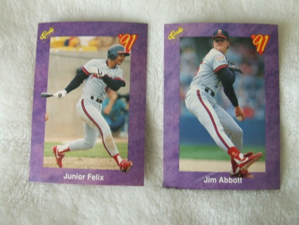 1991 California Angels Team Classic Card Lot of 2