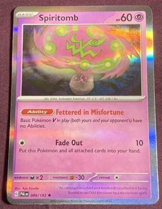 Pokemon TCG - Spiritomb - 089/193 Holo Rare Scarlet & Violet: Paldea Evolved NM